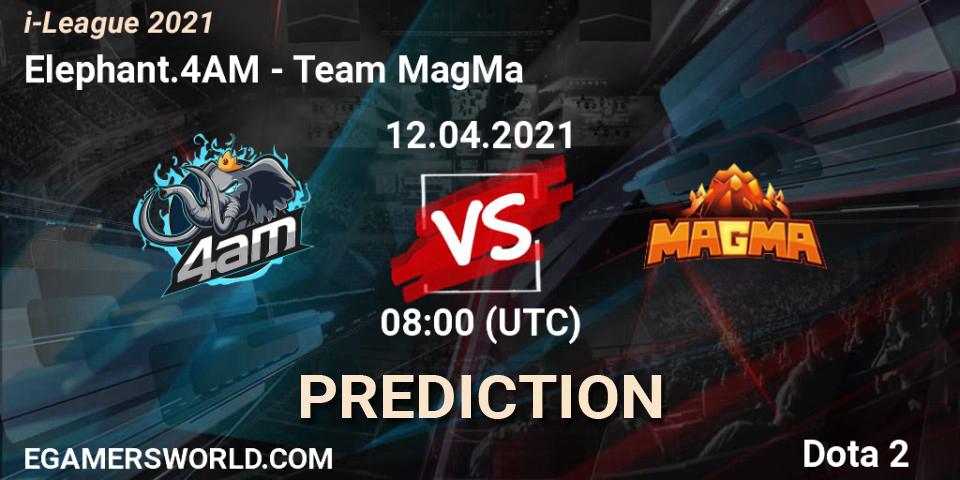 Elephant.4AM - Team MagMa: ennuste. 08.04.2021 at 08:03, Dota 2, i-League 2021 Season 1