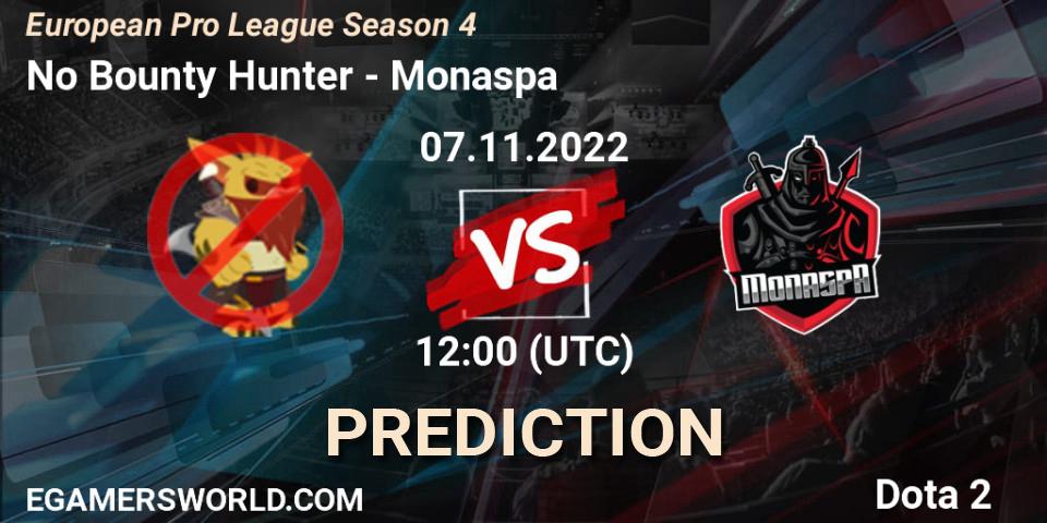 No Bounty Hunter - Monaspa: ennuste. 07.11.2022 at 13:30, Dota 2, European Pro League Season 4