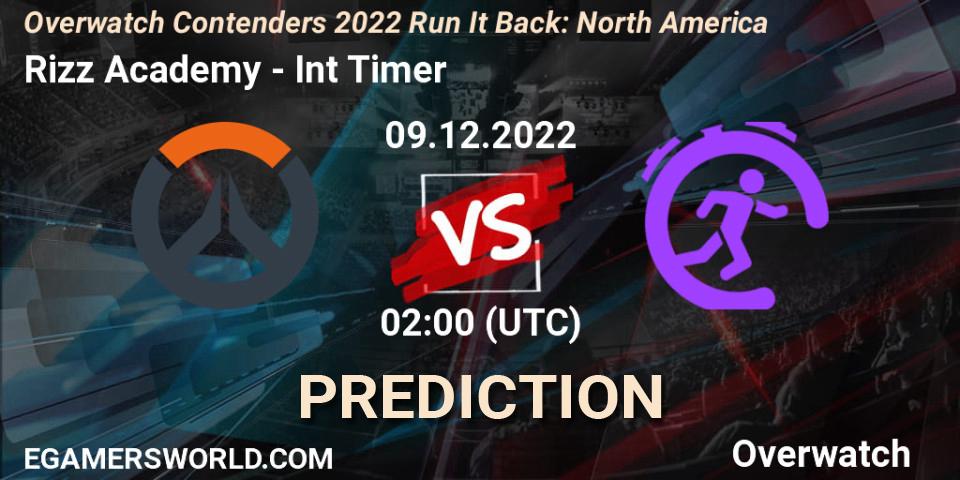 Rizz Academy - Int Timer: ennuste. 09.12.2022 at 02:00, Overwatch, Overwatch Contenders 2022 Run It Back: North America