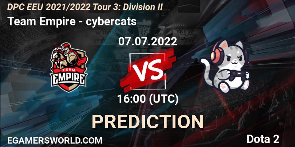 Team Empire - cybercats: ennuste. 07.07.22, Dota 2, DPC EEU 2021/2022 Tour 3: Division II