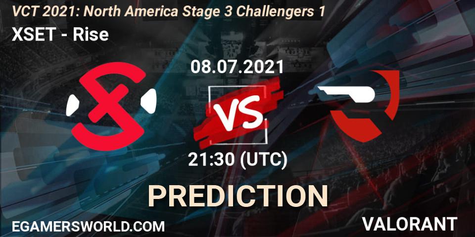 XSET - Rise: ennuste. 08.07.2021 at 23:15, VALORANT, VCT 2021: North America Stage 3 Challengers 1