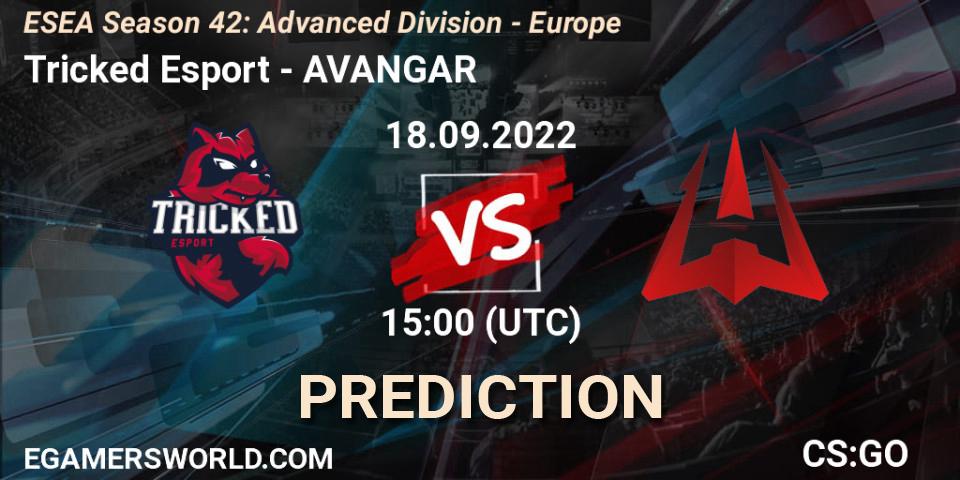 Tricked Esport - AVANGAR: ennuste. 18.09.2022 at 15:00, Counter-Strike (CS2), ESEA Season 42: Advanced Division - Europe