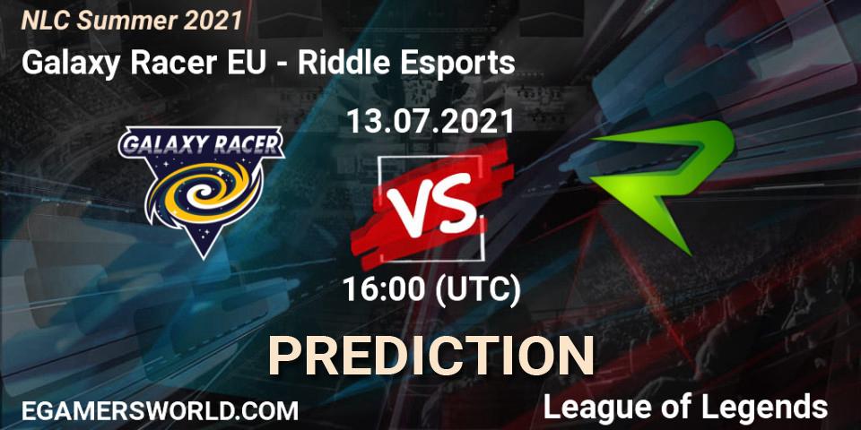 Galaxy Racer EU - Riddle Esports: ennuste. 13.07.2021 at 16:00, LoL, NLC Summer 2021