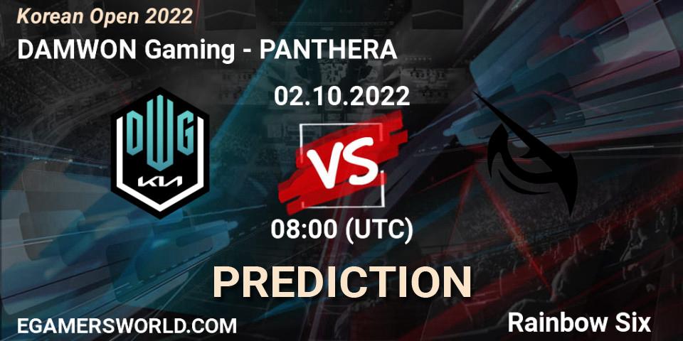 DAMWON Gaming - PANTHERA: ennuste. 02.10.2022 at 08:00, Rainbow Six, Korean Open 2022