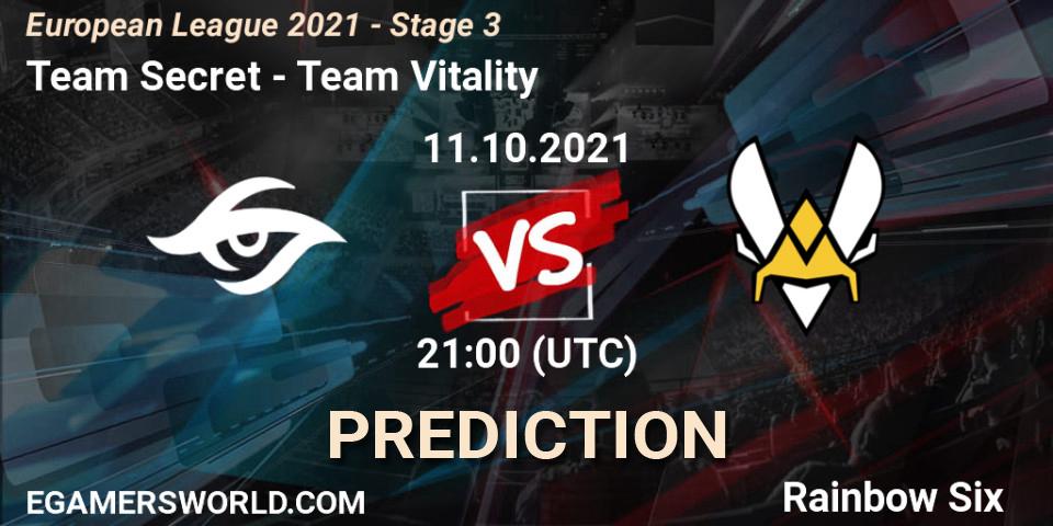 Team Secret - Team Vitality: ennuste. 11.10.21, Rainbow Six, European League 2021 - Stage 3