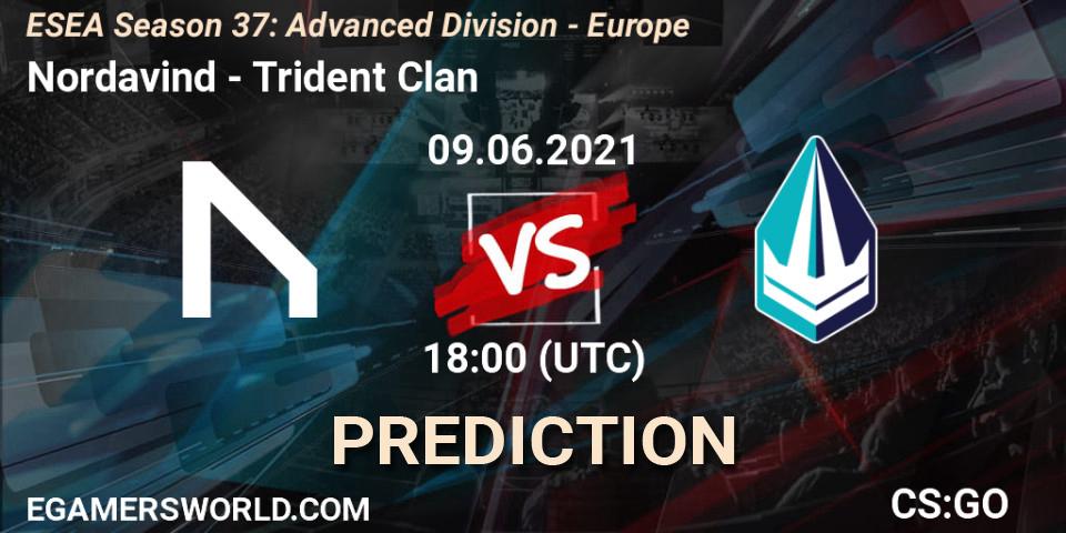 Nordavind - Trident Clan: ennuste. 09.06.2021 at 18:00, Counter-Strike (CS2), ESEA Season 37: Advanced Division - Europe