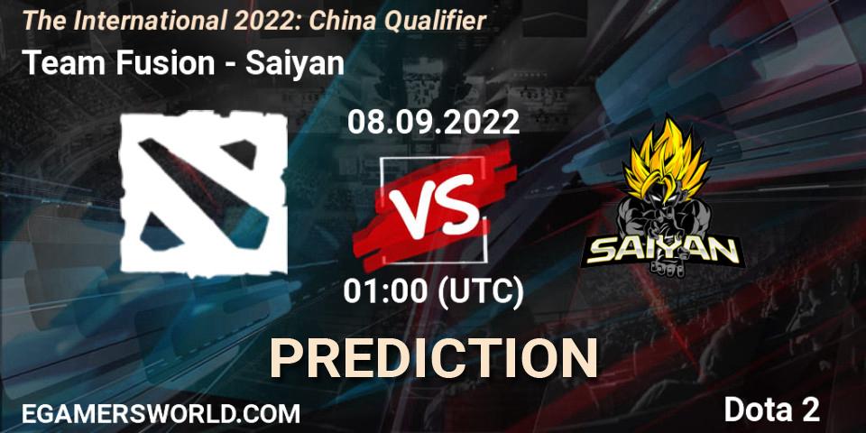 Team Fusion - Saiyan: ennuste. 08.09.22, Dota 2, The International 2022: China Qualifier