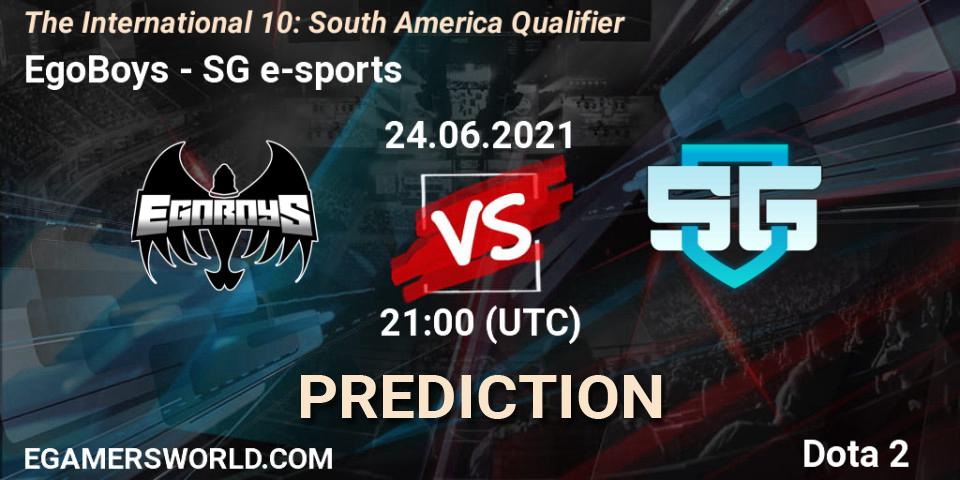 EgoBoys - SG e-sports: ennuste. 24.06.2021 at 19:53, Dota 2, The International 10: South America Qualifier