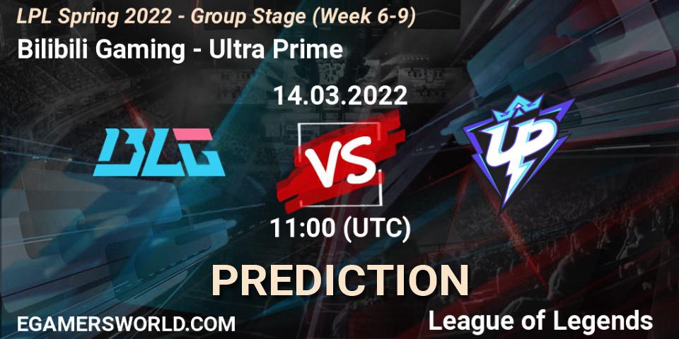 Bilibili Gaming - Ultra Prime: ennuste. 14.03.2022 at 11:00, LoL, LPL Spring 2022 - Group Stage (Week 6-9)