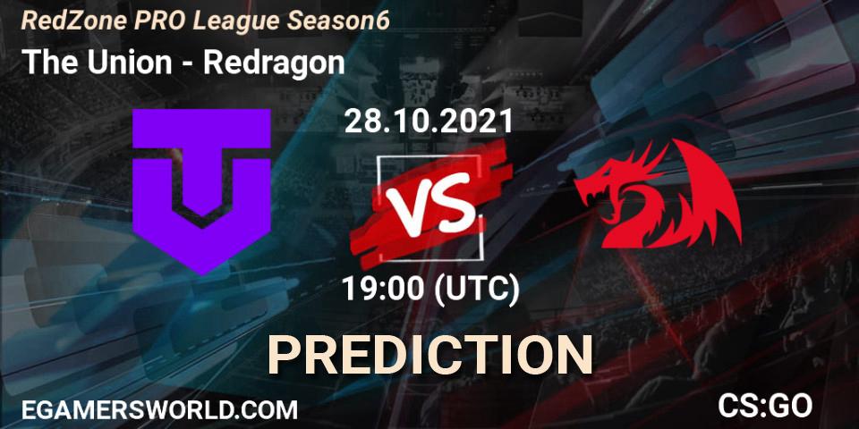 The Union - Redragon: ennuste. 28.10.2021 at 20:00, Counter-Strike (CS2), RedZone PRO League Season 6