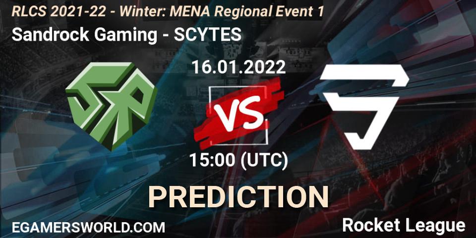 Sandrock Gaming - SCYTES: ennuste. 16.01.22, Rocket League, RLCS 2021-22 - Winter: MENA Regional Event 1