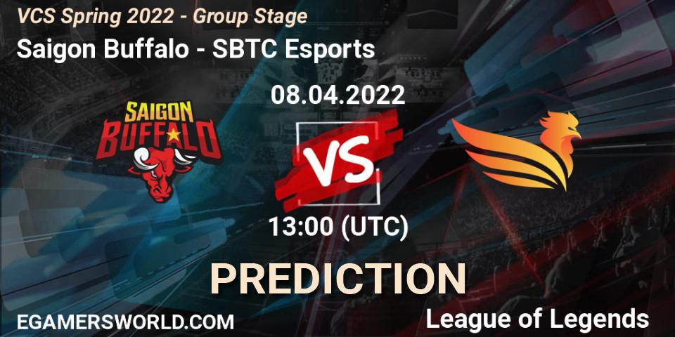 Saigon Buffalo - SBTC Esports: ennuste. 07.04.2022 at 13:00, LoL, VCS Spring 2022 - Group Stage 