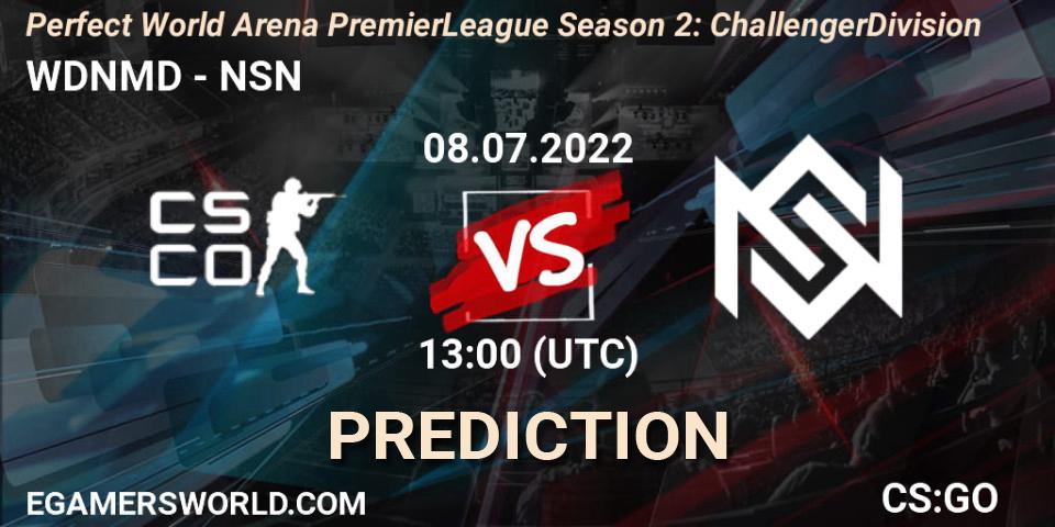 WDNMD - NSN: ennuste. 08.07.2022 at 07:00, Counter-Strike (CS2), Perfect World Arena Premier League Season 2: Challenger Division