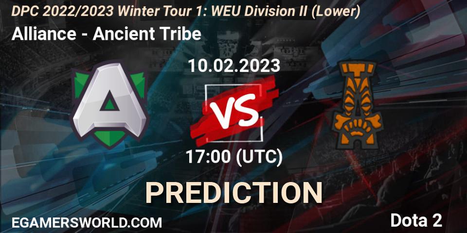 Alliance - Ancient Tribe: ennuste. 10.02.23, Dota 2, DPC 2022/2023 Winter Tour 1: WEU Division II (Lower)