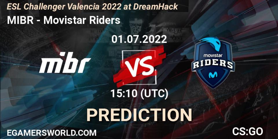 MIBR - Movistar Riders: ennuste. 01.07.2022 at 15:25, Counter-Strike (CS2), ESL Challenger Valencia 2022 at DreamHack