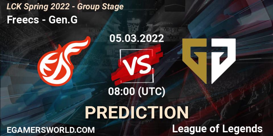 Freecs - Gen.G: ennuste. 05.03.2022 at 08:00, LoL, LCK Spring 2022 - Group Stage