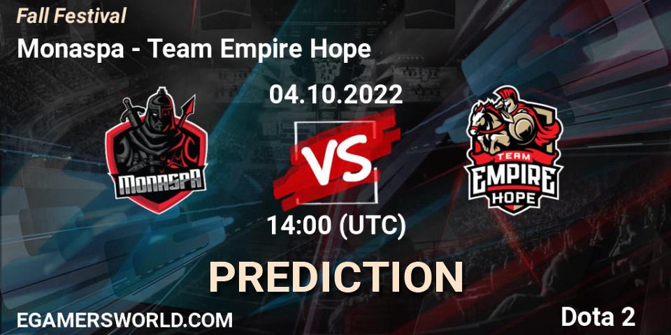Monaspa - Team Empire Hope: ennuste. 04.10.22, Dota 2, Fall Festival