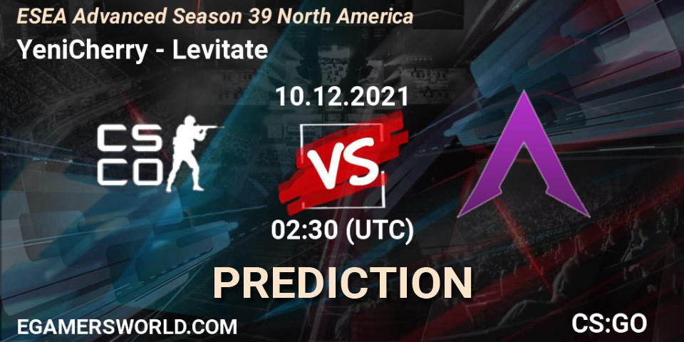 YeniCherry - Levitate Esports: ennuste. 10.12.2021 at 02:30, Counter-Strike (CS2), ESEA Advanced Season 39 North America