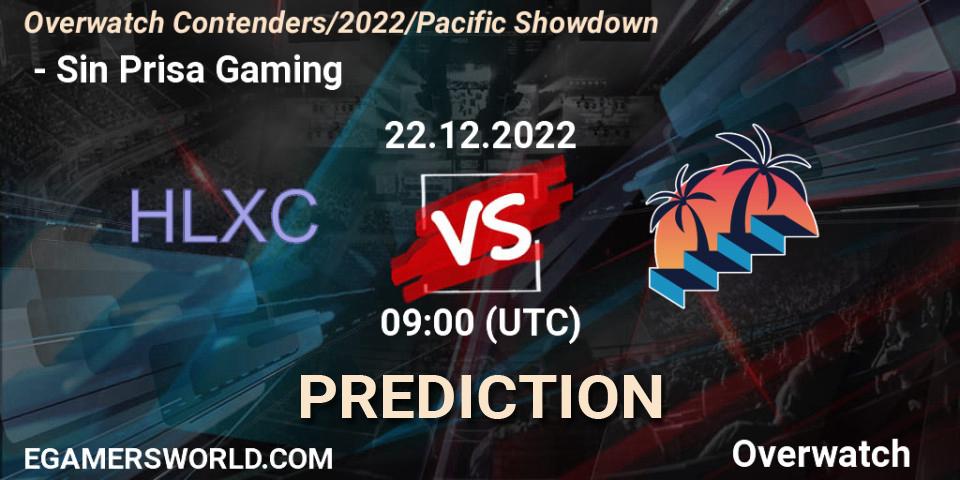 荷兰小车 - Sin Prisa Gaming: ennuste. 22.12.2022 at 09:00, Overwatch, Overwatch Contenders 2022 Pacific Showdown