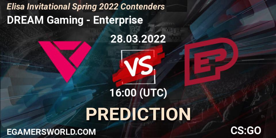DREAM Gaming - Enterprise: ennuste. 28.03.2022 at 16:30, Counter-Strike (CS2), Elisa Invitational Spring 2022 Contenders