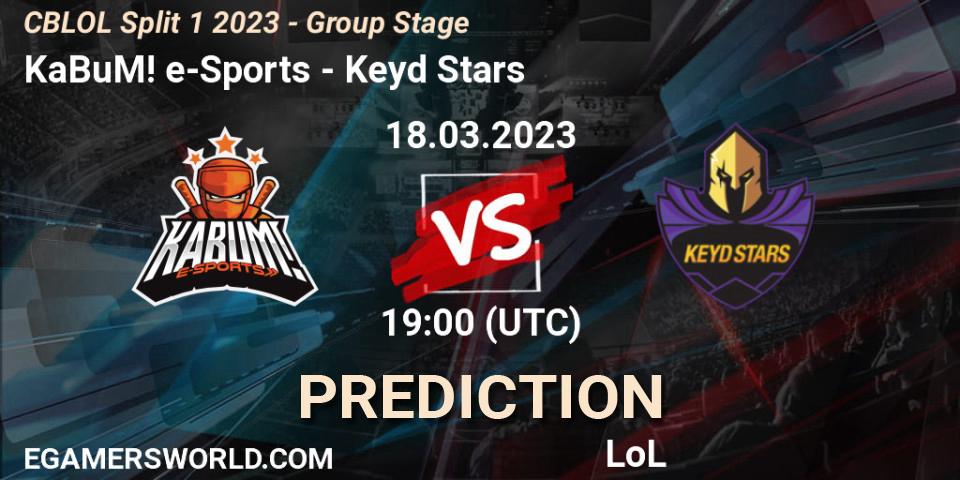 KaBuM! e-Sports - Keyd Stars: ennuste. 18.03.2023 at 19:00, LoL, CBLOL Split 1 2023 - Group Stage