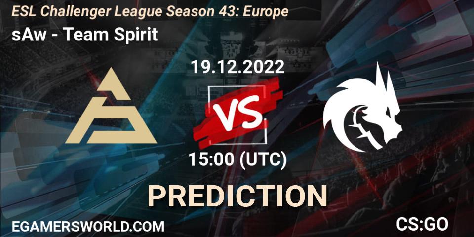 sAw - Team Spirit: ennuste. 19.12.22, CS2 (CS:GO), ESL Challenger League Season 43: Europe
