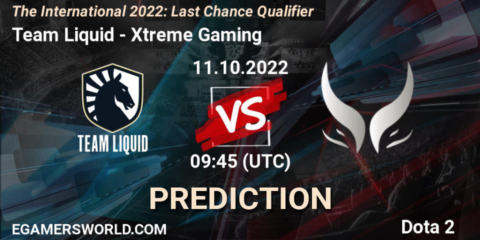 Team Liquid - Xtreme Gaming: ennuste. 11.10.2022 at 09:37, Dota 2, The International 2022: Last Chance Qualifier