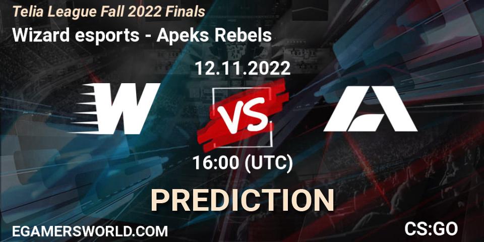 Wizard esports - Apeks Rebels: ennuste. 12.11.2022 at 16:00, Counter-Strike (CS2), Telia League Fall 2022 Finals