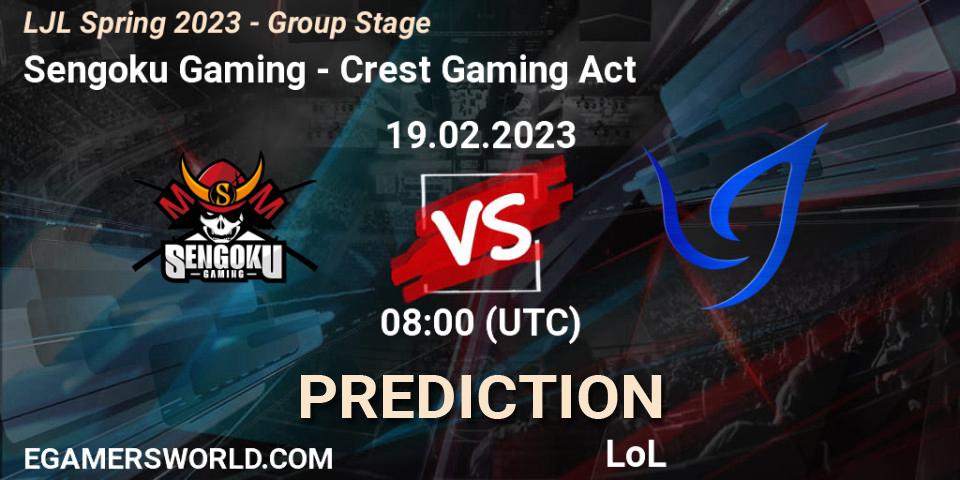 Sengoku Gaming - Crest Gaming Act: ennuste. 19.02.2023 at 08:00, LoL, LJL Spring 2023 - Group Stage