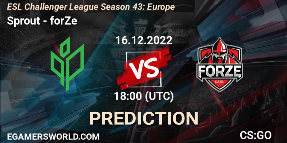 Sprout - forZe: ennuste. 16.12.22, CS2 (CS:GO), ESL Challenger League Season 43: Europe