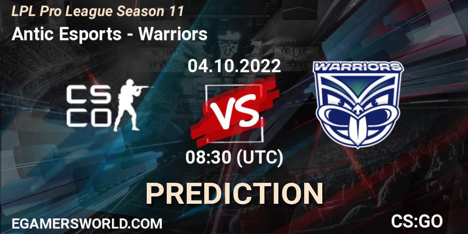 Antic Esports - Warriors: ennuste. 04.10.2022 at 08:30, Counter-Strike (CS2), LPL Pro League 2022 Season 2
