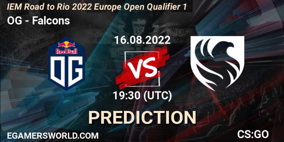 OG - Falcons: ennuste. 16.08.2022 at 19:40, Counter-Strike (CS2), IEM Road to Rio 2022 Europe Open Qualifier 1