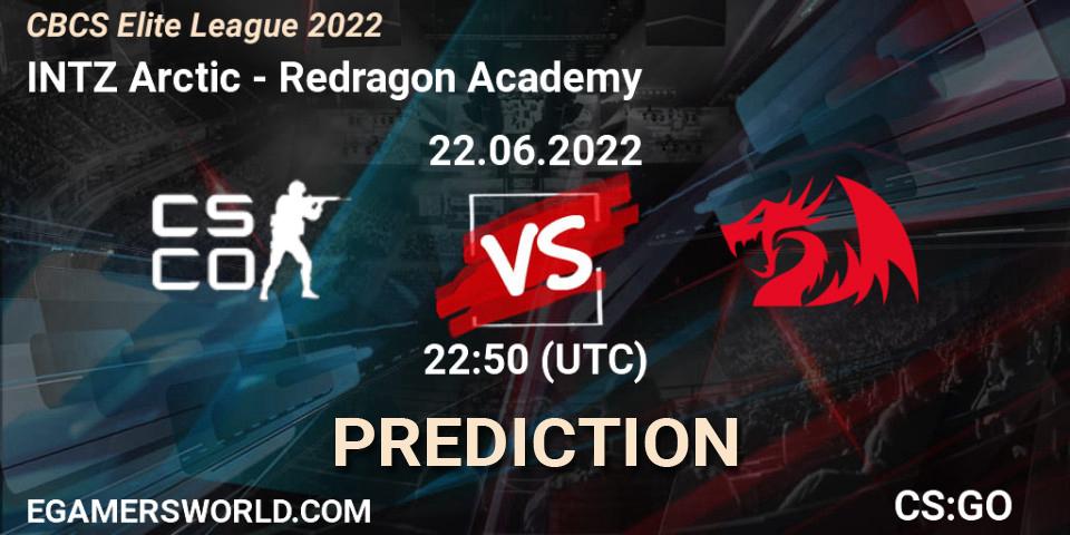 INTZ Arctic - Redragon Academy: ennuste. 22.06.2022 at 23:30, Counter-Strike (CS2), CBCS Elite League 2022