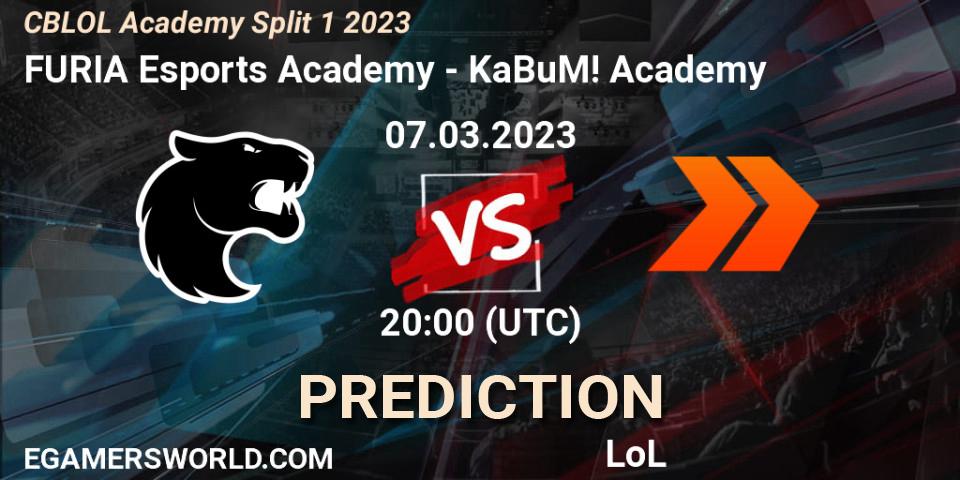 FURIA Esports Academy - KaBuM! Academy: ennuste. 07.03.2023 at 20:00, LoL, CBLOL Academy Split 1 2023