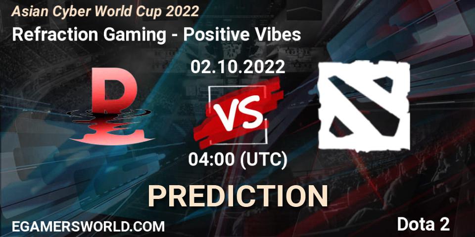 Refraction Gaming - Positive Vibes: ennuste. 02.10.2022 at 04:14, Dota 2, Asian Cyber World Cup 2022