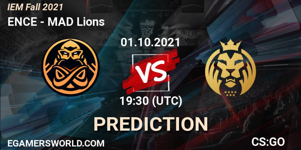 ENCE - MAD Lions: ennuste. 01.10.2021 at 19:30, Counter-Strike (CS2), IEM Fall 2021: Europe RMR