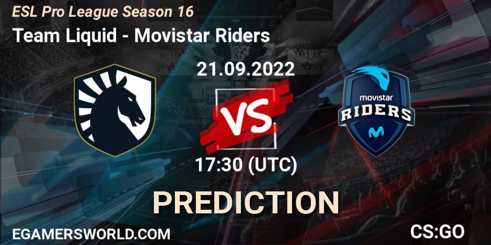 Team Liquid - Movistar Riders: ennuste. 21.09.22, CS2 (CS:GO), ESL Pro League Season 16