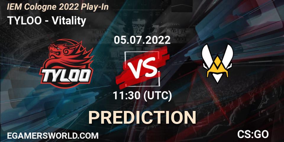 TYLOO - Vitality: ennuste. 05.07.2022 at 12:20, Counter-Strike (CS2), IEM Cologne 2022 Play-In