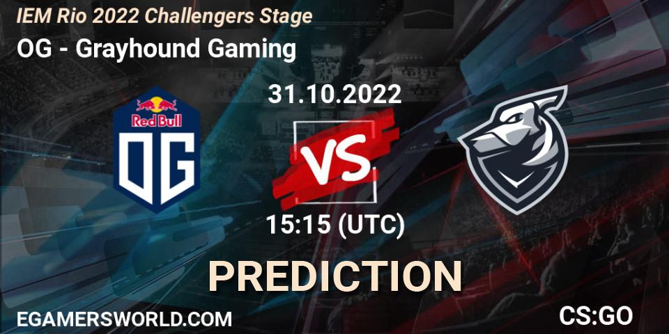 OG - Grayhound Gaming: ennuste. 31.10.22, CS2 (CS:GO), IEM Rio 2022 Challengers Stage