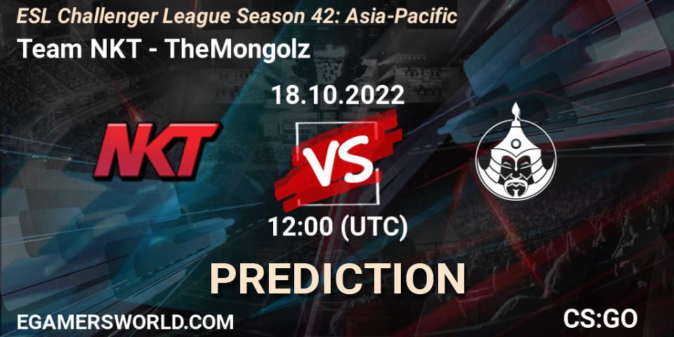 Team NKT - TheMongolz: ennuste. 18.10.2022 at 12:00, Counter-Strike (CS2), ESL Challenger League Season 42: Asia-Pacific
