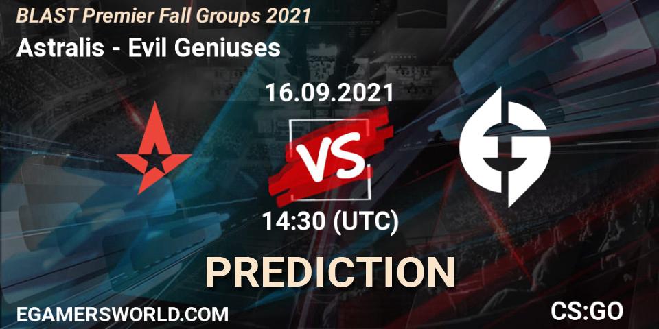Astralis - Evil Geniuses: ennuste. 16.09.21, CS2 (CS:GO), BLAST Premier Fall Groups 2021