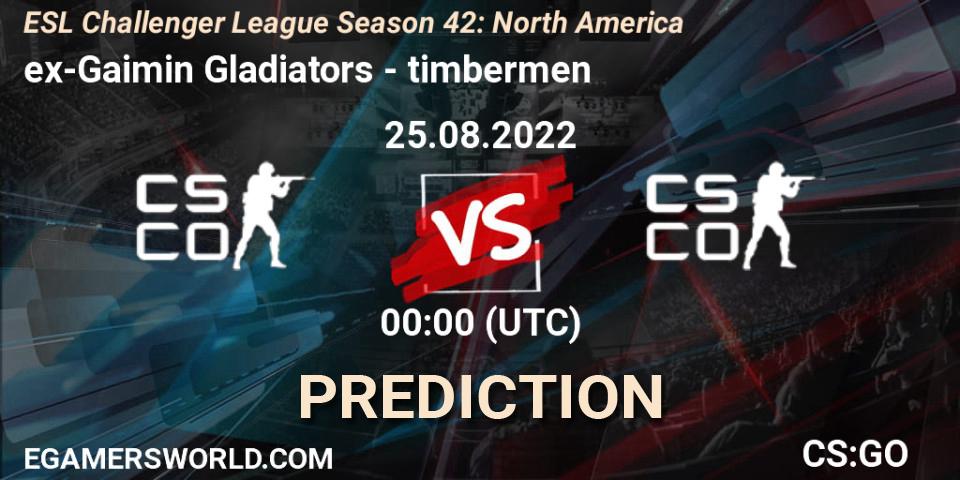 Squirtle Squad - timbermen: ennuste. 25.08.2022 at 00:00, Counter-Strike (CS2), ESL Challenger League Season 42: North America