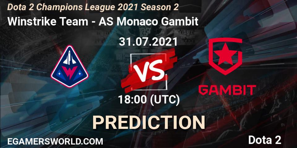 Winstrike Team - AS Monaco Gambit: ennuste. 22.07.2021 at 18:02, Dota 2, Dota 2 Champions League 2021 Season 2