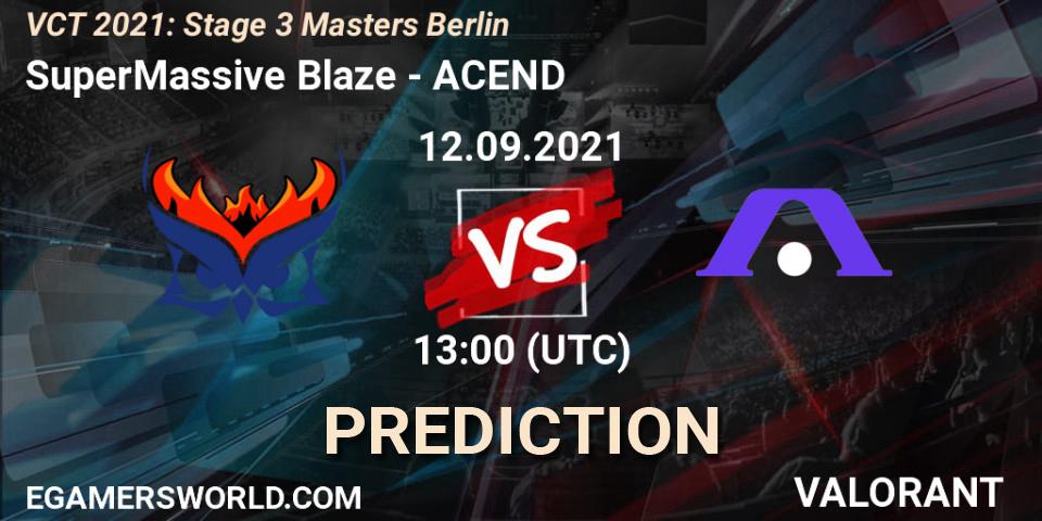 SuperMassive Blaze - ACEND: ennuste. 10.09.2021 at 13:00, VALORANT, VCT 2021: Stage 3 Masters Berlin