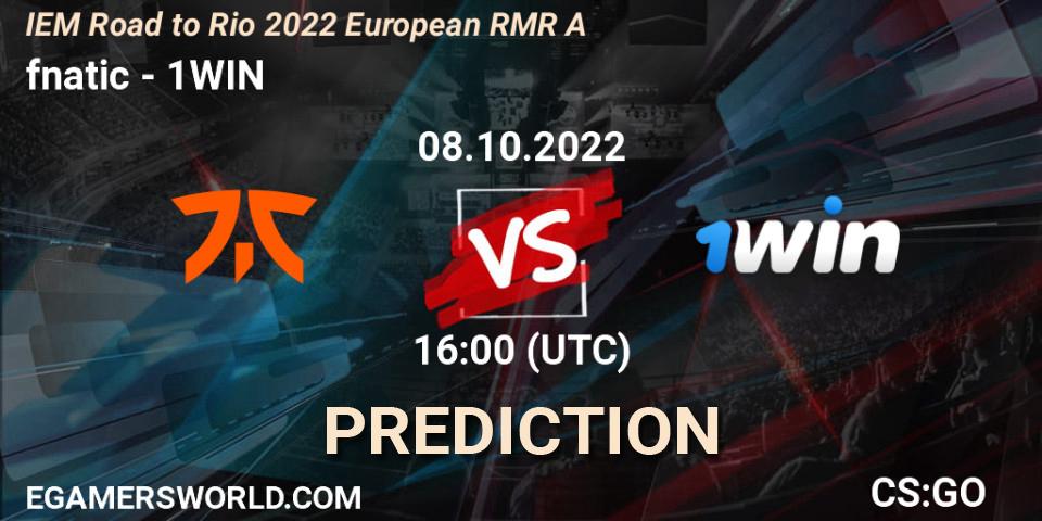 fnatic - 1WIN: ennuste. 08.10.22, CS2 (CS:GO), IEM Road to Rio 2022 European RMR A