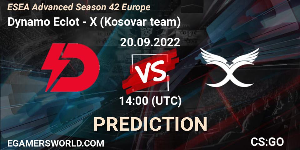 Dynamo Eclot - X (Kosovar team): ennuste. 20.09.2022 at 14:00, Counter-Strike (CS2), ESEA Season 42: Advanced Division - Europe