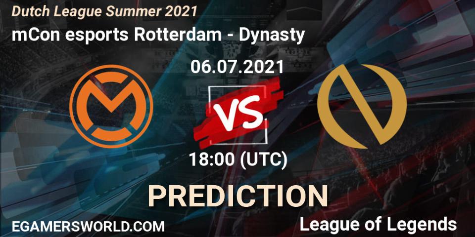 mCon esports Rotterdam - Dynasty: ennuste. 08.06.2021 at 19:00, LoL, Dutch League Summer 2021