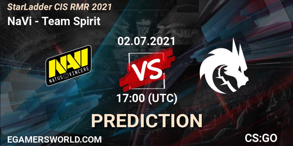 NaVi - Team Spirit: ennuste. 02.07.2021 at 17:00, Counter-Strike (CS2), StarLadder CIS RMR 2021