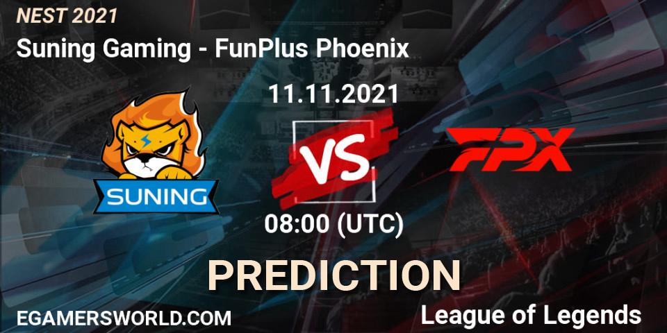 Suning Gaming - FunPlus Phoenix: ennuste. 11.11.21, LoL, NEST 2021