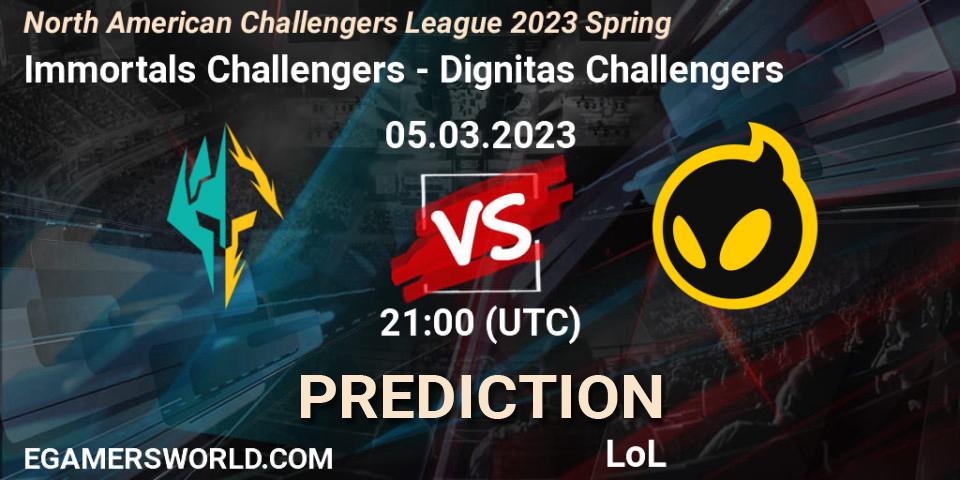 Immortals Challengers - Dignitas Challengers: ennuste. 05.03.23, LoL, NACL 2023 Spring - Group Stage